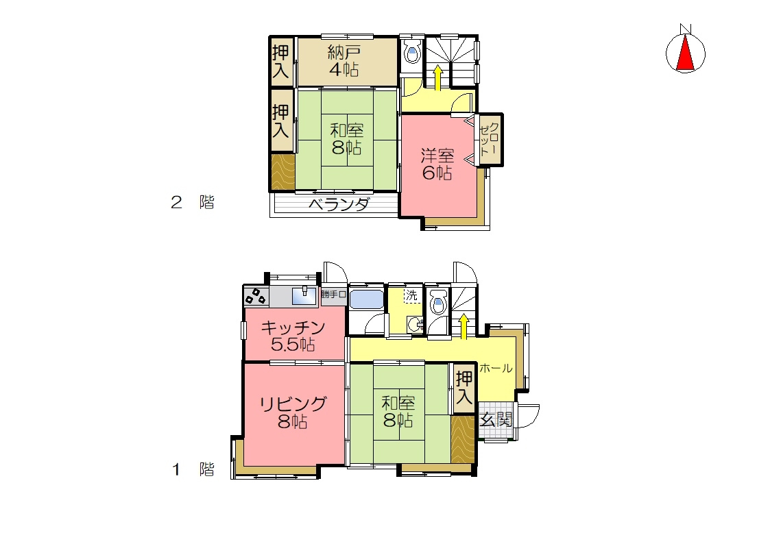 丹波市氷上町横田の中古一戸建の間取り