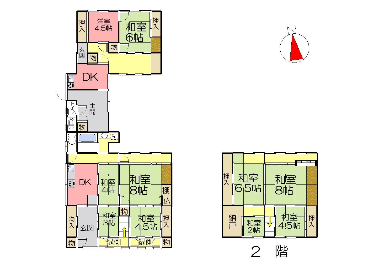 丹波市氷上町成松の中古一戸建の間取り