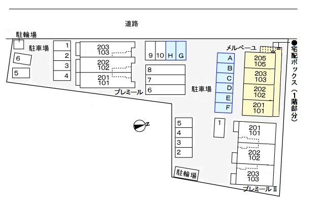メルベーユの駐車場
