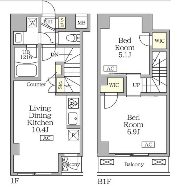 アジールコート三宿テラス　礼金0　ペット相談　新築の間取り
