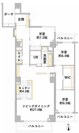 芦花公園プレスティージュの間取り