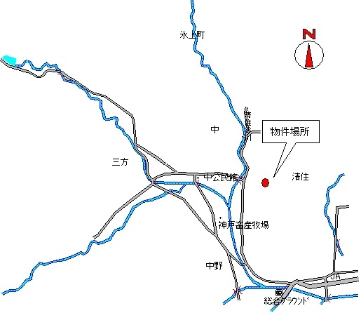 丹波市氷上町清住の中古一戸建の地図