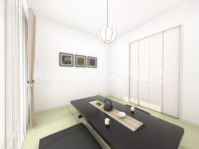 【和室】 | 奈良市菅原町の新築一戸建 全７区画 | ５号地和洋室完成イメージ／南向きですので、陽あたり良好です♪