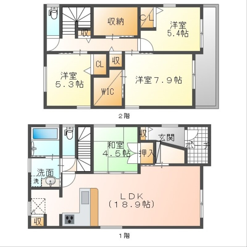 豊川市蔵子六丁目貸家の間取り