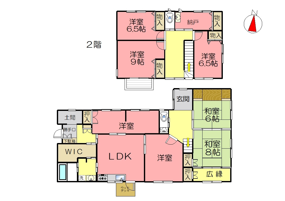 丹波市氷上町成松の中古一戸建の間取り