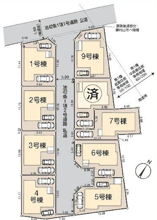 久米川町3丁目第2の区画図