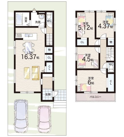 18(土)19(日)現地説明会　大津市鶴の里　全2邸の間取り|2号地