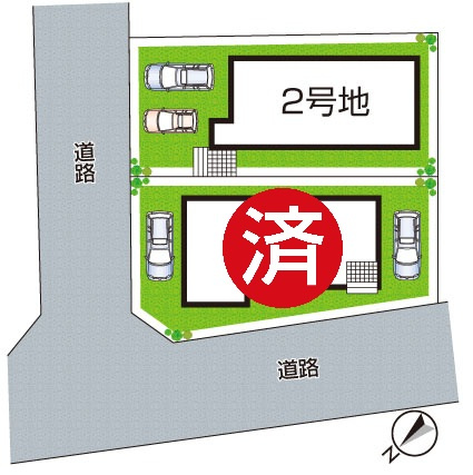 ★24(土)25(日)現地見学可能！★大津市鶴の里　第1期　新築一戸建ての区画図|全2区画