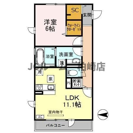 柏崎市田中のアパートの間取り