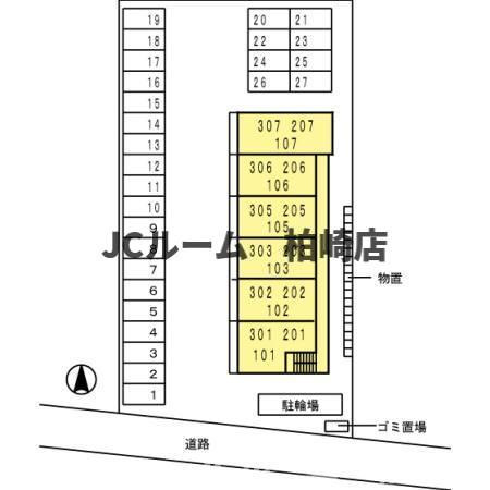 柏崎市田中のアパートの区画図