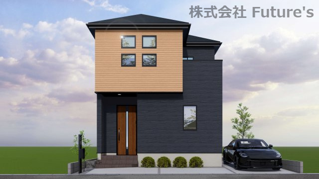 三郷市鷹野4丁目　新築戸建　全1棟の外観パース|【外観パース】長く安心して住み続けられる、長期優良住宅