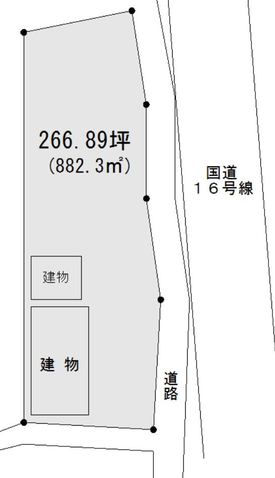 野田市吉春の事業用地の間取り