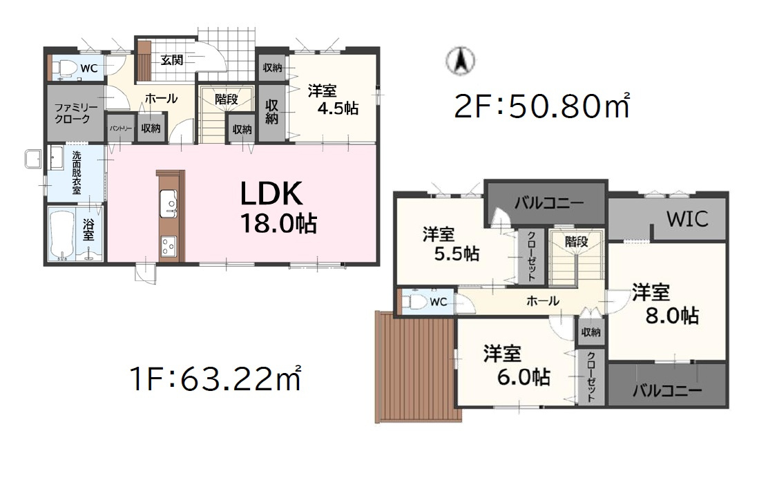 糟屋郡新宮町大字湊第4-2棟（2号棟）の間取り|全居室収納付きで便利です。