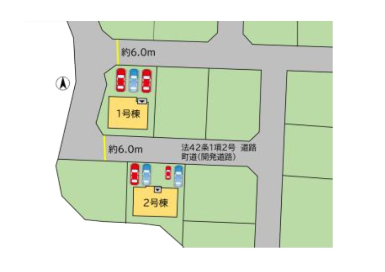 糟屋郡新宮町大字湊第4-2棟（2号棟）の区画図|配置図（2号棟）