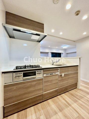 【キッチン】 | ヴィルヌーブ入谷 | ワイドで収納豊富なシステムキッチン