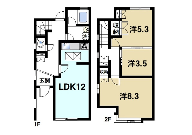 朝日メゾネットＡ・Ｂの間取り|新婚さんカップルさんに人気の間取りです