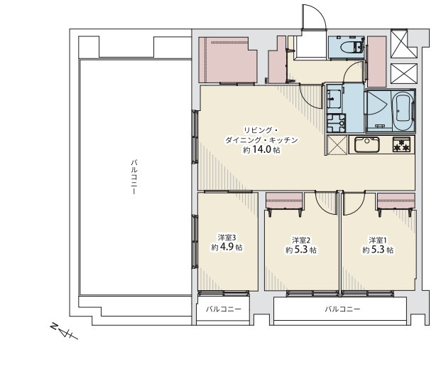 パラシオン横浜の間取り