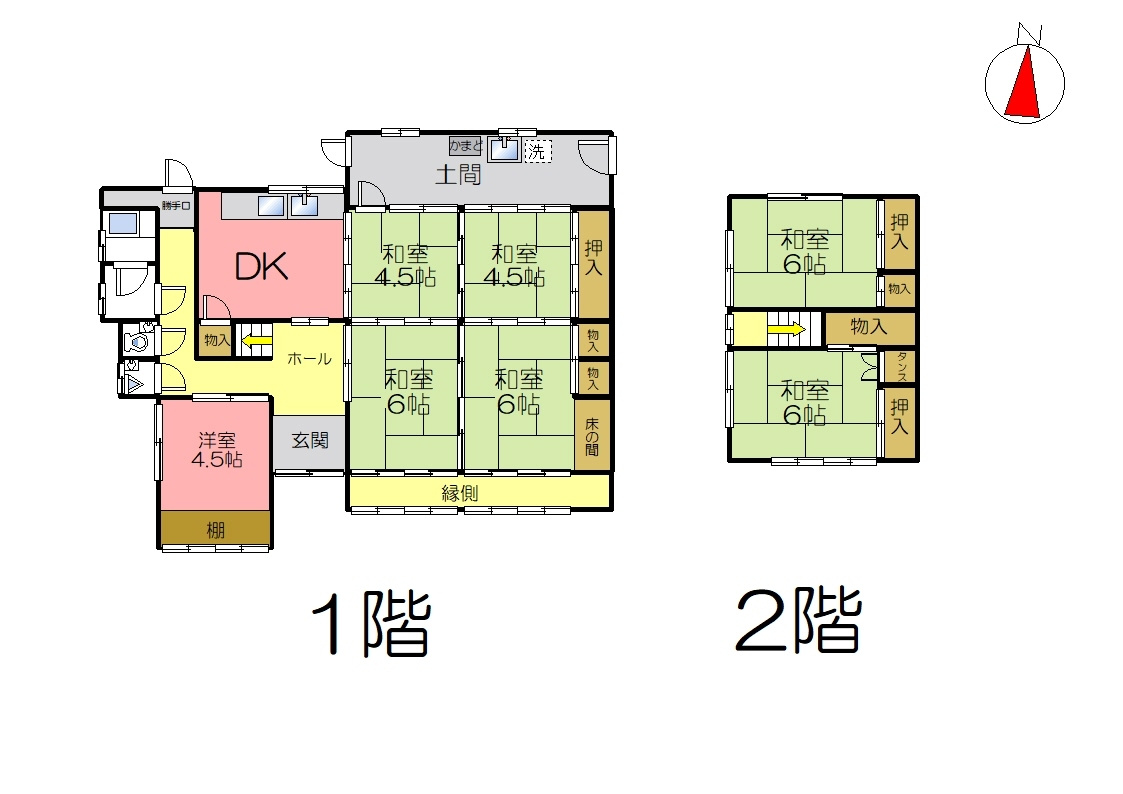 丹波市氷上町佐野の中古一戸建の間取り