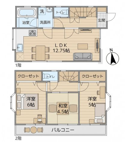 【間取り】 | 武蔵村山市大南1丁目　中古戸建