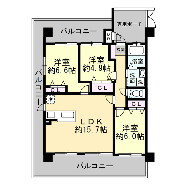 エスパス大州通りの間取り