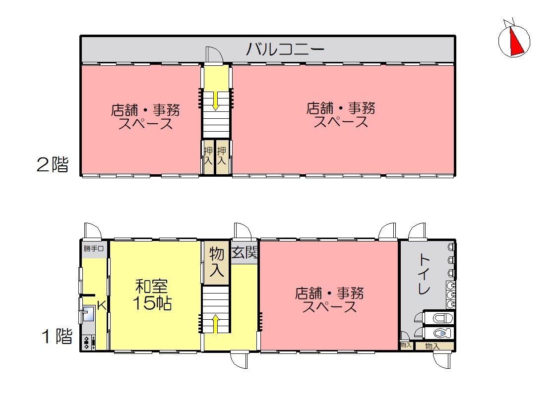 丹波市氷上町成松の店付住宅の間取り