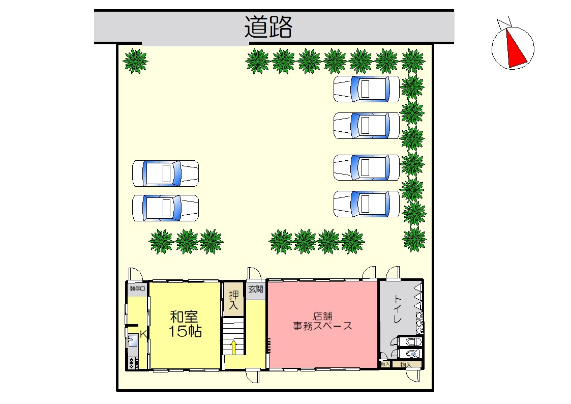 丹波市氷上町成松の店付住宅の区画図