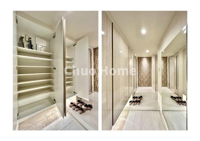 シティタワーズ豊洲ザ・ツイン サウスタワーの玄関|【玄関】玄関には大型のシューズクローゼットを設置しておりますのでいつでもスッキリりとした空間を保てます。玄関周りを清潔に使うのはとても大事なことですよね。