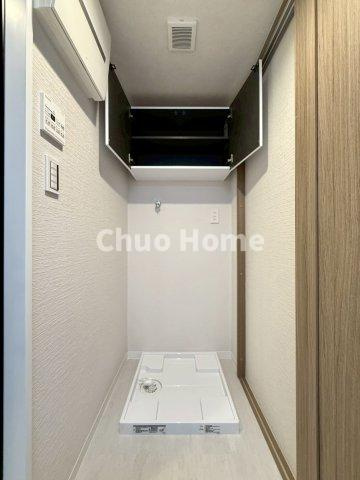 クレストコート金町のランドリースペース|【ランドリースペース】担当者がスケールを持ち歩いておりますので、ご見学時には現在お使いの洗濯機などがきちんと収まるかなどもチェックして下さい。見学前に測っておくと非常に便利だと思います。