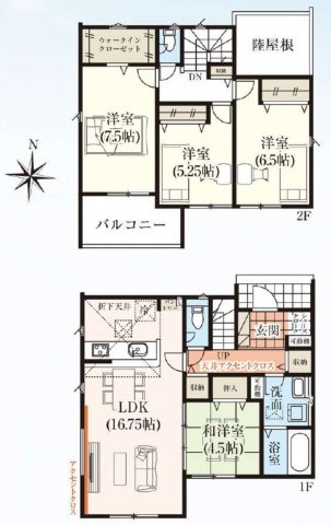 羽生市北3期　GRAFARE　新築戸建　全3棟　2号棟の画像