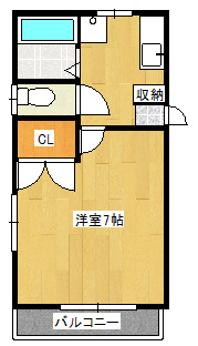 新潟市中央区上所上１丁目のアパートの間取り