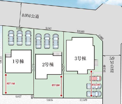 【区画図】 | 羽生市北3期　GRAFARE　新築戸建　全3棟　1号棟