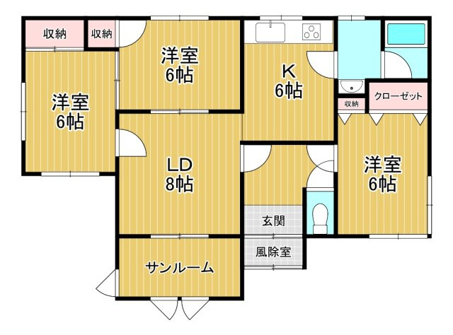 登別市柏木町1丁目29-41戸建の間取り