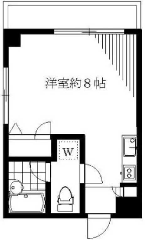セントウェル　バストイレ別　最上階　南東角部屋の間取り