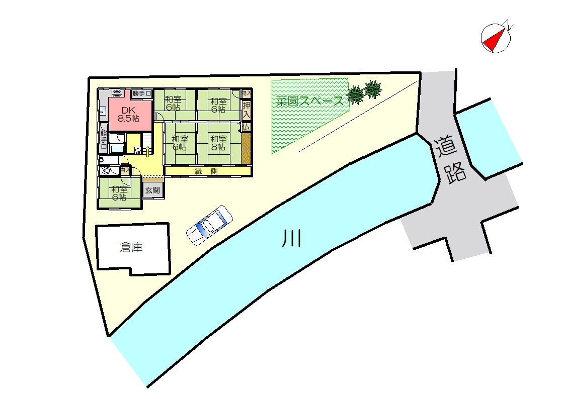 丹波市氷上町鴨内の中古一戸建の区画図
