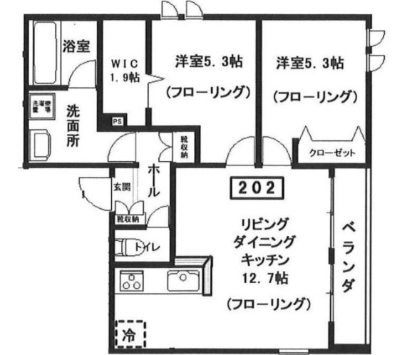 ヘーベルメゾン中央５丁目北棟の間取り
