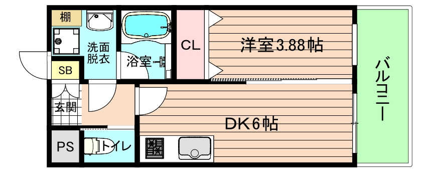大阪市旭区高殿６丁目の賃貸マンションの間取り