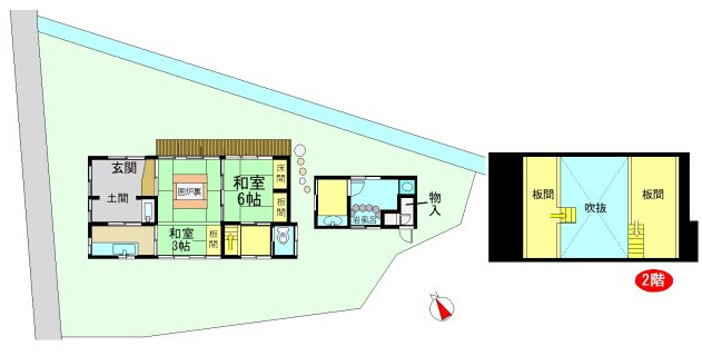 丹波篠山市栗柄の中古一戸建の間取り
