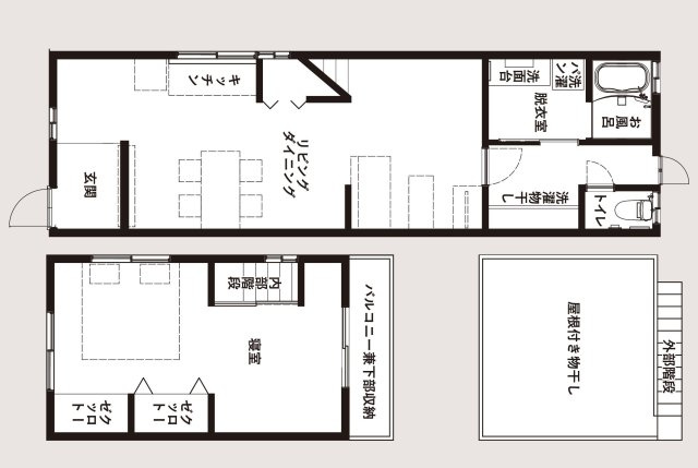 大東町2丁目テラスハウスの間取り