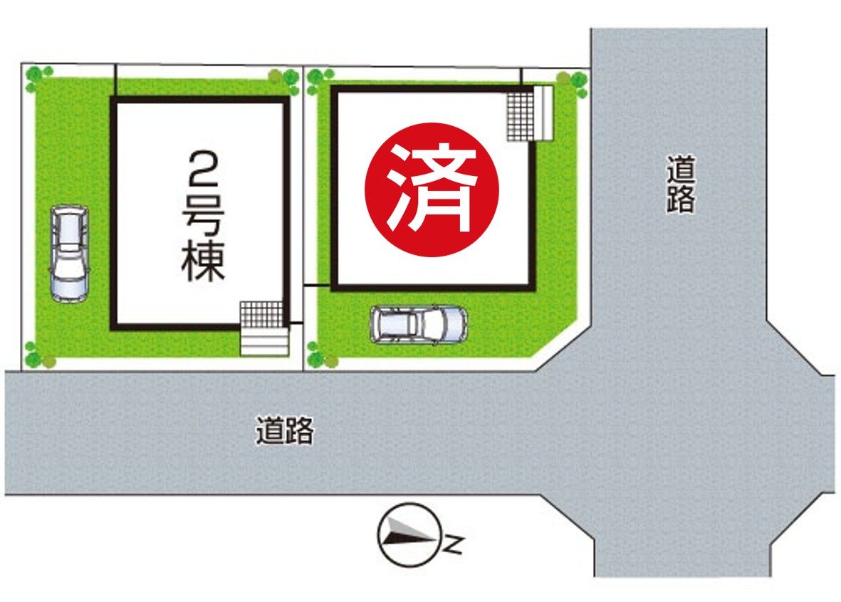 ★1(土)2(日)現地見学可能！★亀岡市大井町小金岐　ラスト1邸の区画図|全2区画