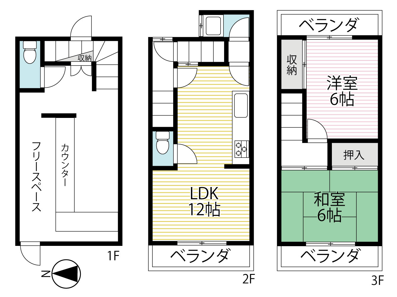 ３沿線利用可能◆１階店舗付き住宅◆周辺環境充実◆伏見桃山町日向の間取り