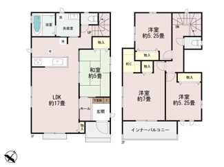 【間取り】 | 八重瀬町具志頭（全5棟）E号棟 | E号棟　