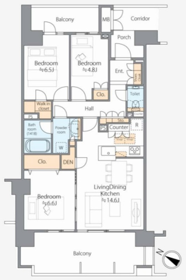 【間取り】 | 桜上水ガーデンズD棟