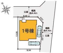 瀬谷区橋戸3丁目新築戸建【4LDK+カースペース2台/広々LDK約21帖/南向き大型バルコニー】の区画図