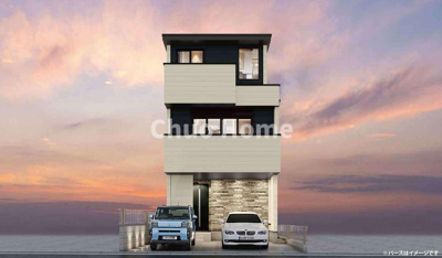 【完成予想図】 | 足立区大谷田2丁目新築分譲住宅 | 外観パース