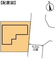 野田市尾崎台　中古売戸建の区画図|東６ｍ公道
