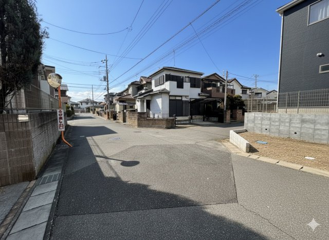 野田市尾崎台　中古売戸建の前面道路含む現地写真|交通量の少ない前面道路は、小さなお子様のいるご家庭でも安心です！