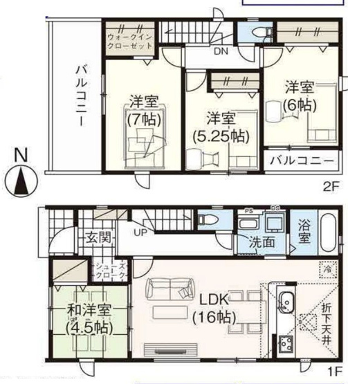 【間取り】 | 北本市大字下石戸下　新築戸建　全2棟　1号棟