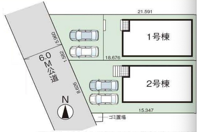 【区画図】 | 北本市大字下石戸下　新築戸建　全2棟　1号棟
