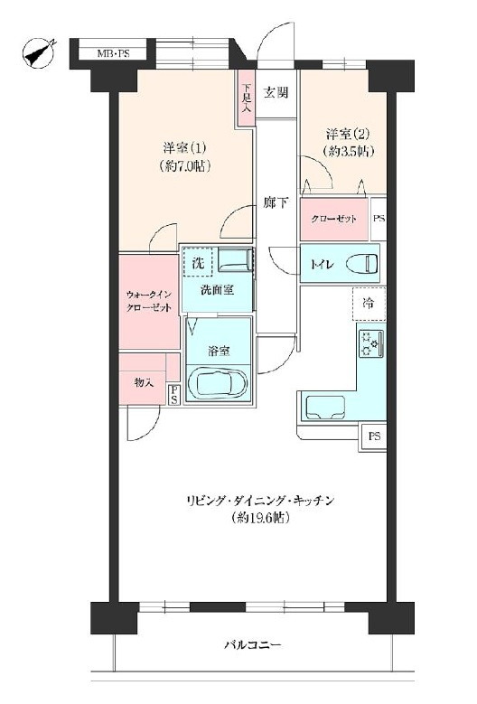ライオンズマンション上野芝5丁の間取り