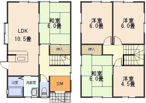 【間取り】 | 森脇貸家（上後藤1）